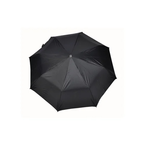 3 Fold Polyester Auto Open Button Black Umbrella - Season: Rainy