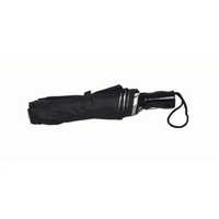 3 Fold Polyester Auto Open Button Black Umbrella