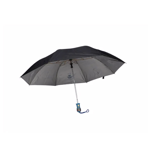 2 Fold Polyester Black Plain Umbrella - Season: Rainy