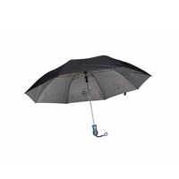 2 Fold Polyester Black Plain Umbrella