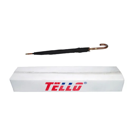 Tello Jet Black Plain Umbrella