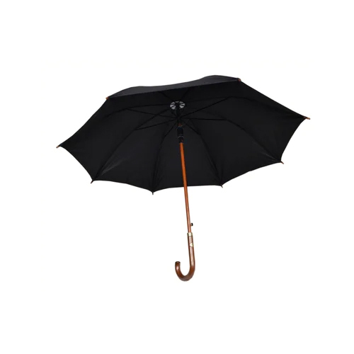 Tello Jet Black Plain Umbrella