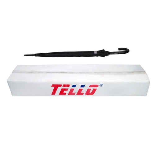 TELLO 25x12 Polyester Black Silver Auto Open Umbrella