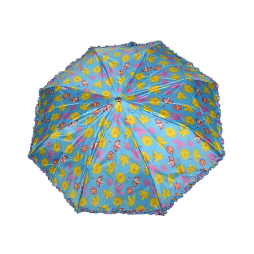 3 Fold Auto Open Ladies Floral Print Umbrella