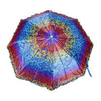 3 Fold Satin Multicolor Printed Umbrella - Season: Rainy