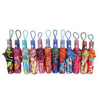 3 Fold Satin Multicolor Printed Umbrella