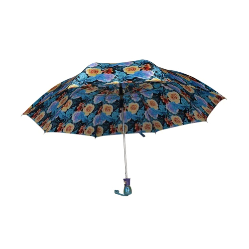 Satin Floral Print Umbrella