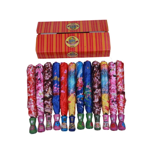 Satin Floral Print Umbrella