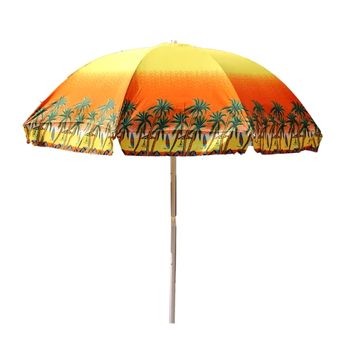 Polyester Yellow Orange Beach Print Umbrella