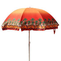Polyester Orange Beach Print Umbrella - Color: Multicolor