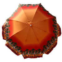 Polyester Orange Beach Print Umbrella