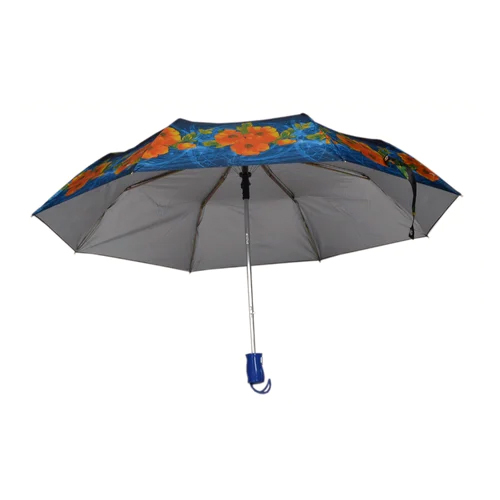 3 Fold Satin Auto Open Button Umbrella