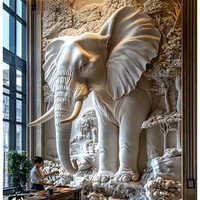 Elephant Wall Statue - Color: Multicolor