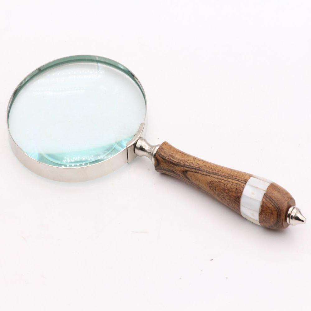 Magnifying Glass With Wooden Box - Color: Golden