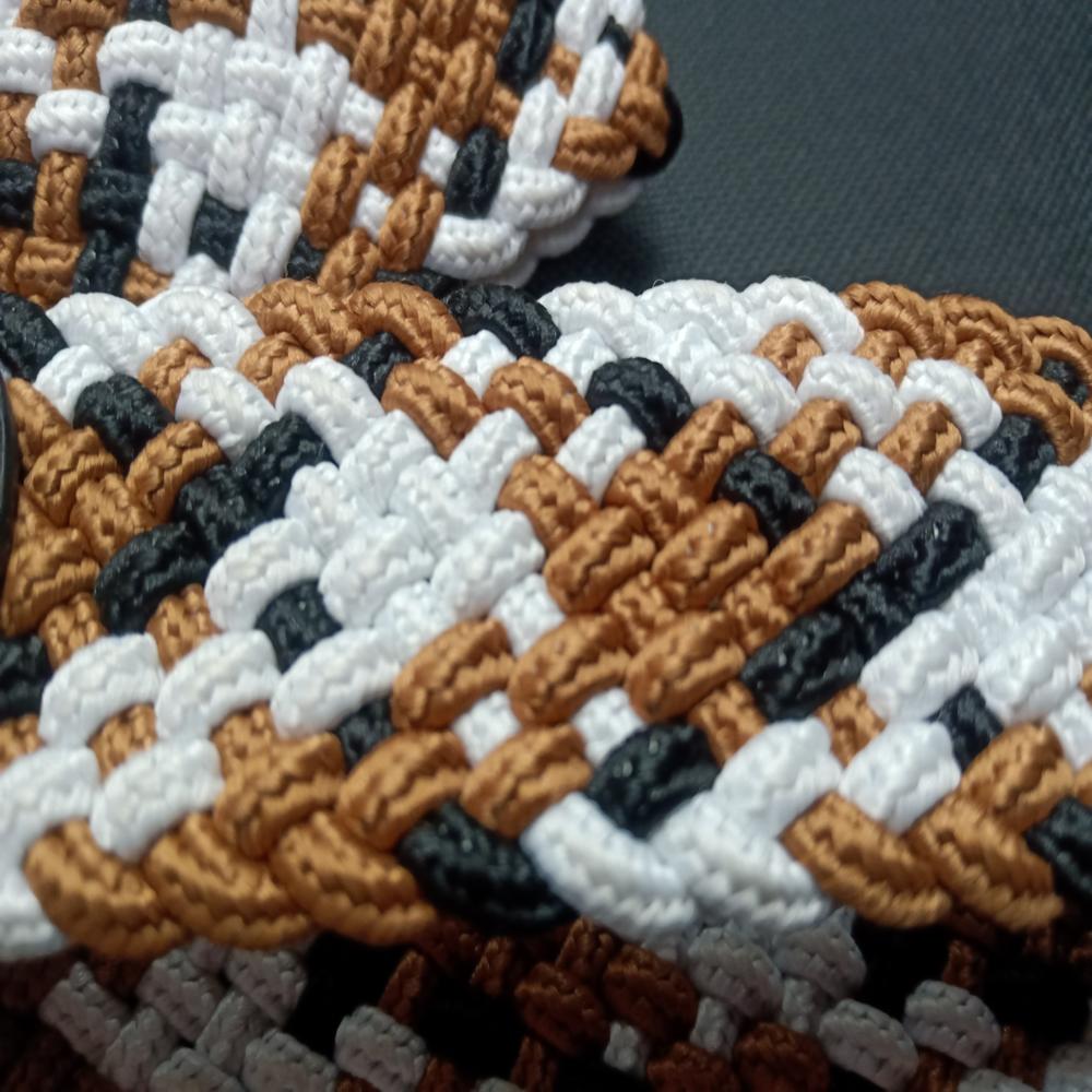 Triple Colour Braided Elastic Belt 