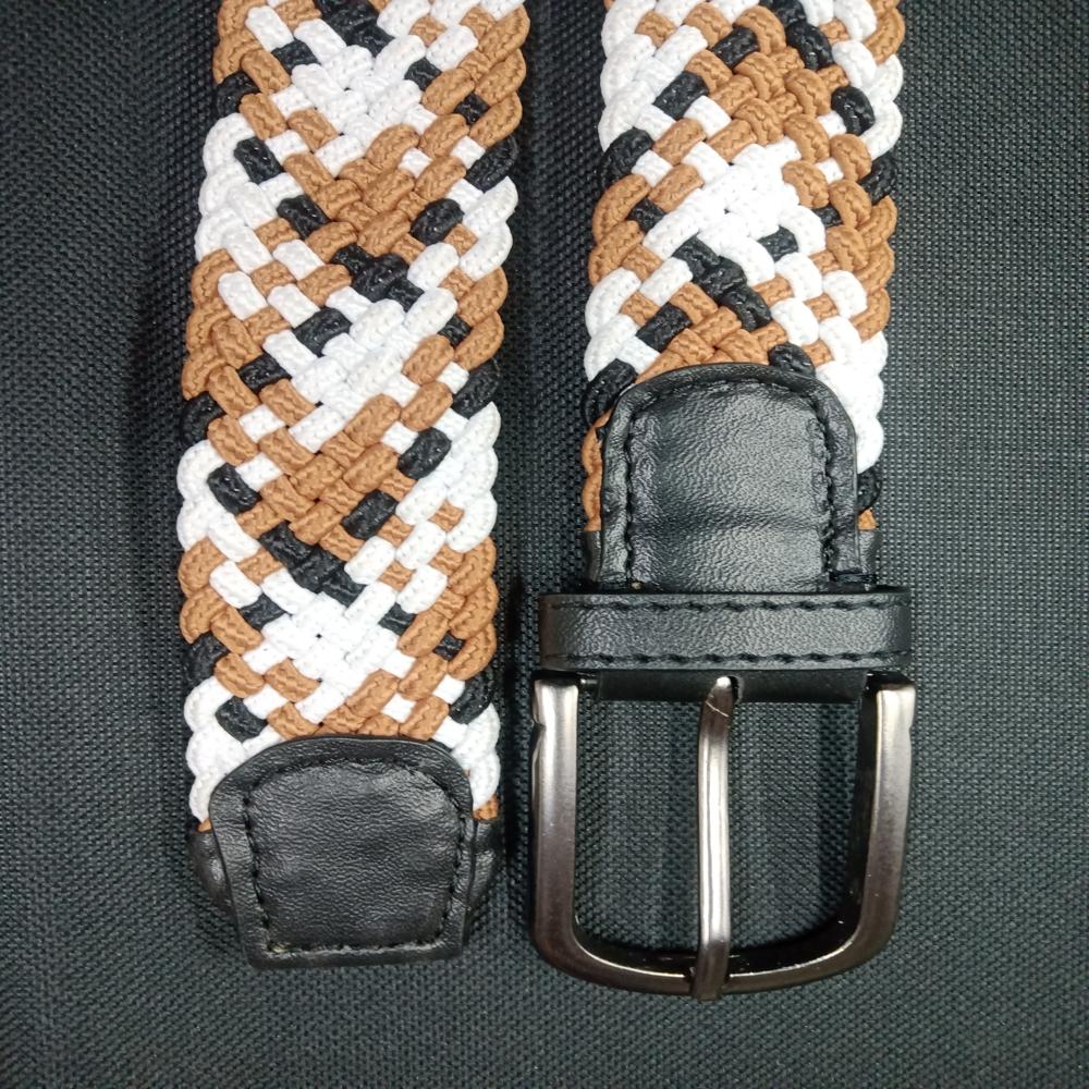 Triple Colour Braided Elastic Belt 
