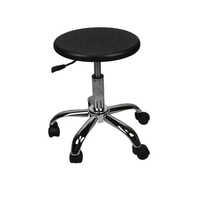 Black Adjustable Hydraulic Rolling Swivel Stool - Design: Modern