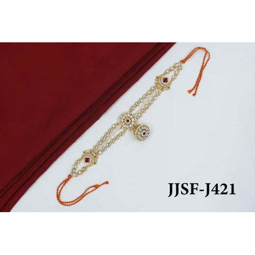 Jjsf-J421 Kundan Ladies Shish Phool - Color: Golden