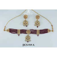 Glass Pearl Necklace Set - Color: Different Available