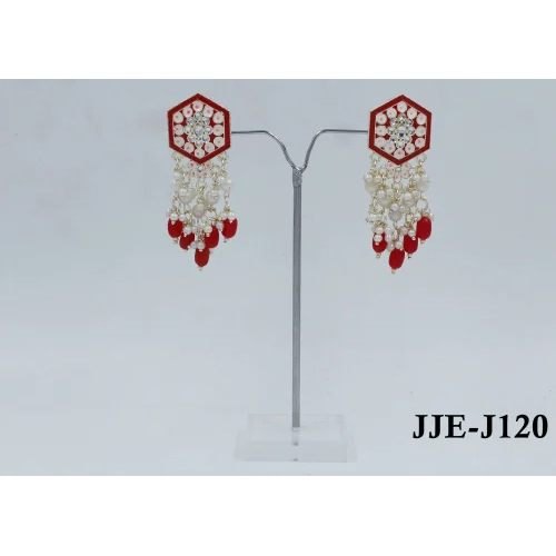 Meenakari Earrings with Crafted Artificial Stones