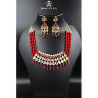 Jjks-70 Kundan Necklace Set - Color: Different Available