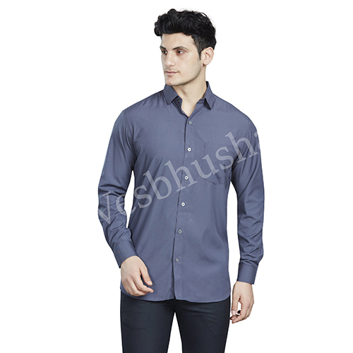 Trendy Mens Full Sleeve Formal Dark Grey Shirt