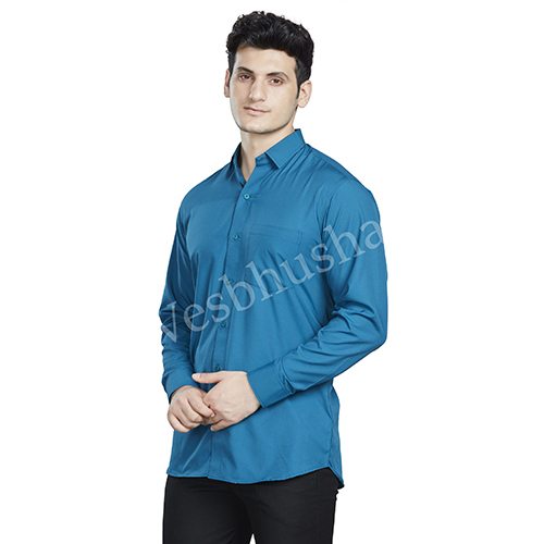 Vesbhushas Trendy Mens Full Sleeve Charcoal Firozi Color Shirt