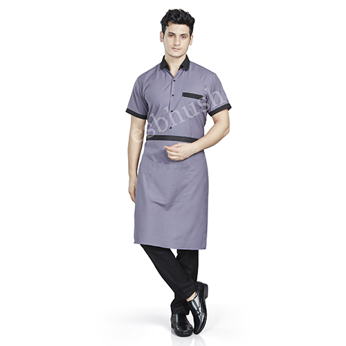 Vesbhushas Trendy Mens Grey Shirt with Black Collar and Cuff