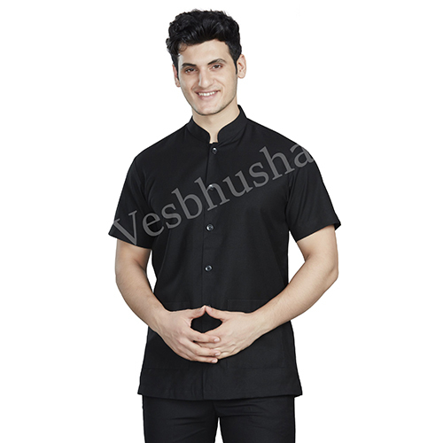 Vesbhushas Trendy Plain Mens Black Coat