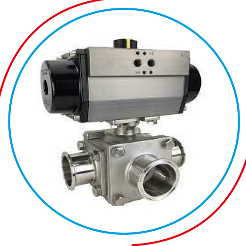 3 Way TC End Ball Valve Actuated
