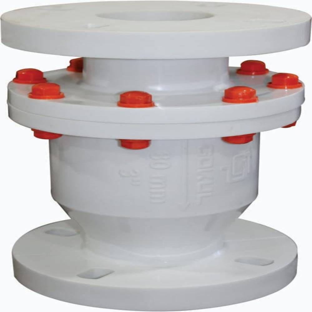 Flanged End Pp Ball Valve - Color: White