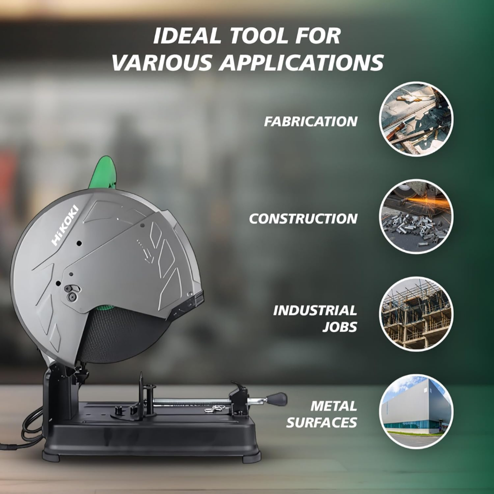 Chop Saw - Durable Steel Blade, Variable Speed Control | Precision Cutting For Wood And Metal, Ergonomic Handle Design