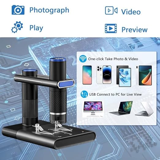 Wi-fi Digital Microscope - Color: Black