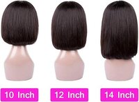 Short Bob Wigs with Bangs Brazilian Virgin Human Hair ( 8 Inch )