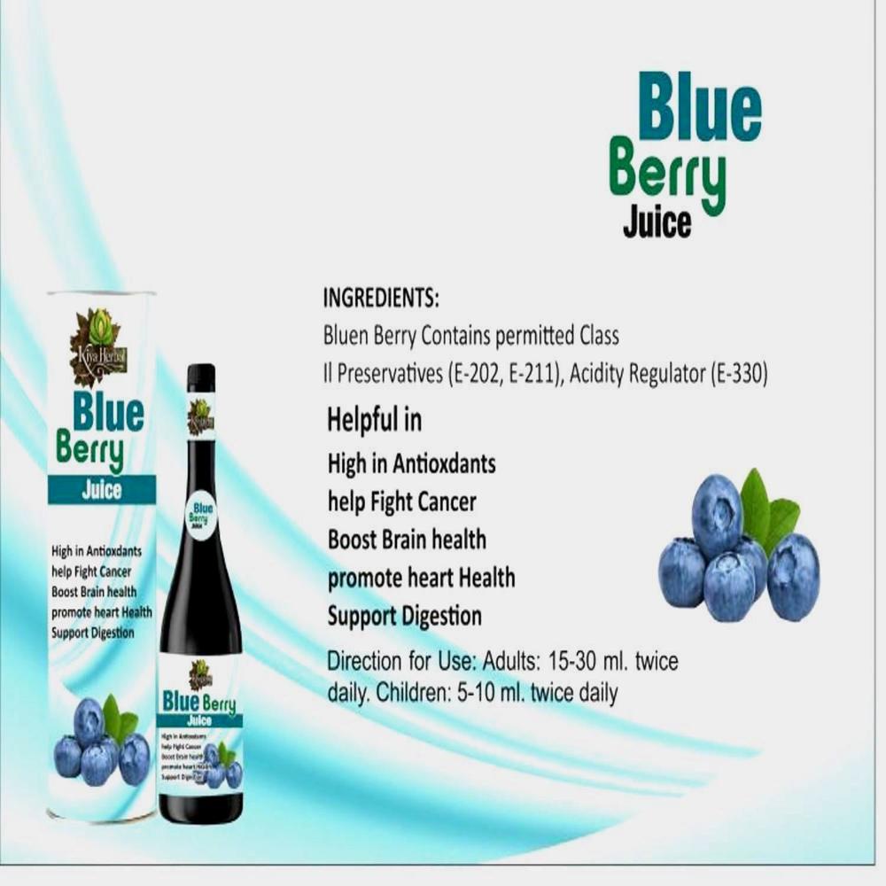 Bulk Blueberry Juice 500ml - Direction: Twice A Day Morning And Evening