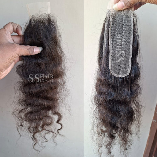 Curly Closure Lace 2x6 Sew In Weave Raw Indian Human Hair For Wigs Vendor