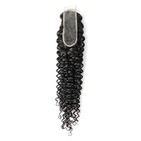 Brazilian 2x6 Lace Closure - 100% Unprocessed Human Virgin Hair Deep Curly Pre-plucked Hairline With Baby Hair (10 Inch) - Color: Black