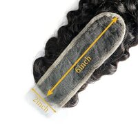 Brazilian 2x6 Lace Closure - 100% Unprocessed Human Virgin Hair Deep Curly Pre-Plucked Hairline With Baby Hair (10 Inch)