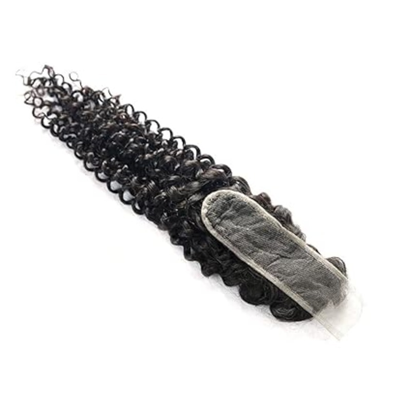 Brazilian 2x6 Lace Closure - 100% Unprocessed Human Virgin Hair Deep Curly Pre-Plucked Hairline With Baby Hair (10 Inch)