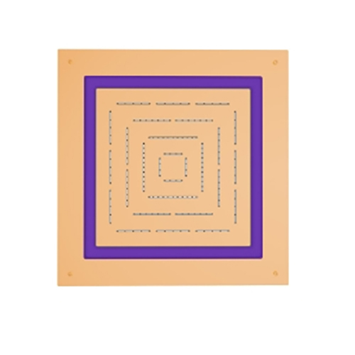 OHS-GLD-1679 Auric Gold Square Shape Maze Prime Shower
