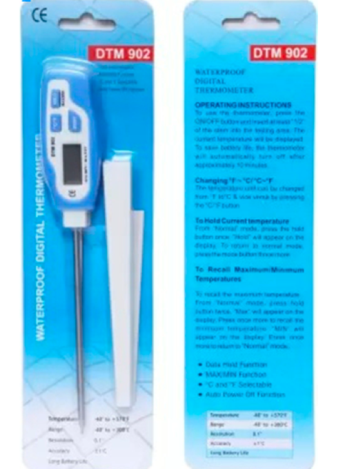 Waterproof Digital Thermometer - Color: White
