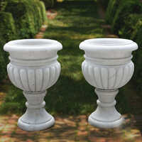White Marble Flower Pot - Hardness: Rigid