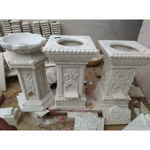 Marble Tulsi Pot