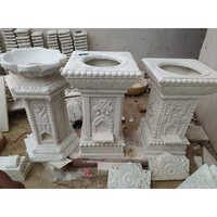 Marble Tulsi Pot