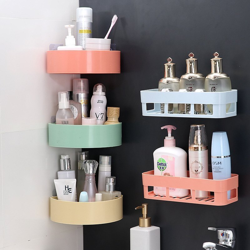Plastic Bathroom Corner Shelf - Color: Blue