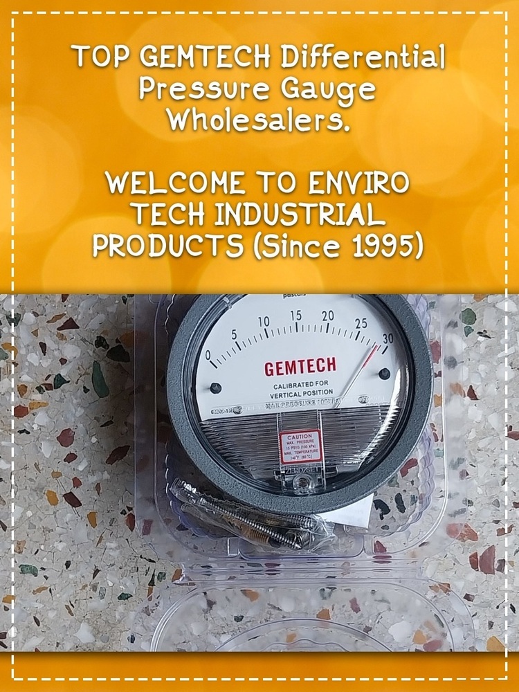 Gemtech Instruments Differential Pressure Gauge Range 60-0-60 Pa - Accuracy: 2% (-Ha Model 1) Of Fs (3% (-Ha 1.5%) On -0