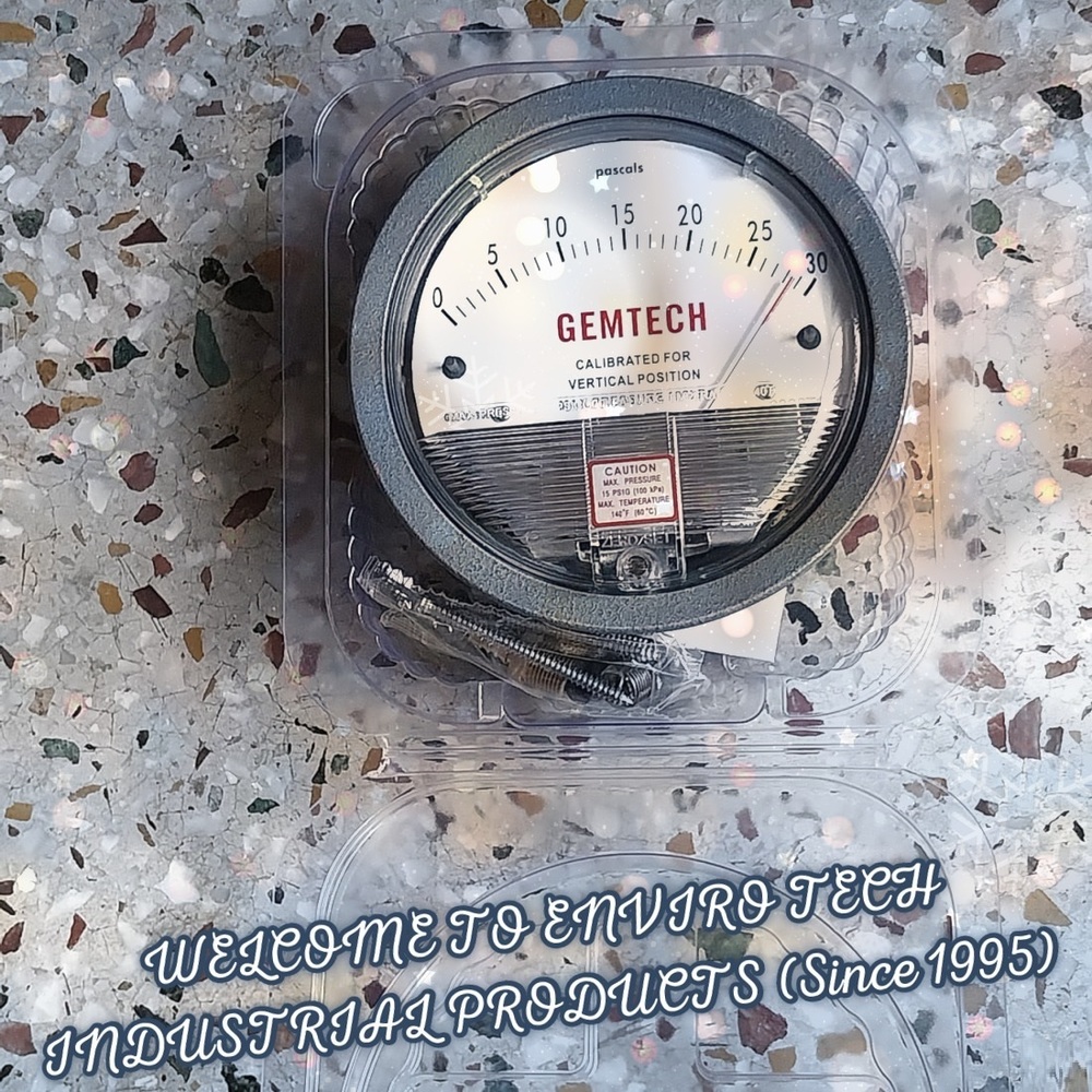 Gemtech Instruments Differential Pressure Gauge Range 60-0-60 Pa - Accuracy: 2% (-Ha Model 1) Of Fs (3% (-Ha 1.5%) On -0