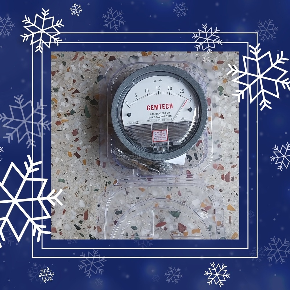 Gemtech Instruments Differential Pressure Gauge Range 60-0-60 Pa - Accuracy: 2% (-Ha Model 1) Of Fs (3% (-Ha 1.5%) On -0