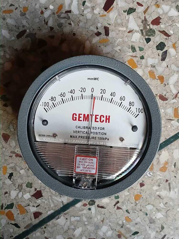 Gemtech Differential Pressure Gauge Range 100-0-100 Pa - Accuracy: 2% (-Ha Model 1) Of Fs (3% (-Ha 1.5%) On -0