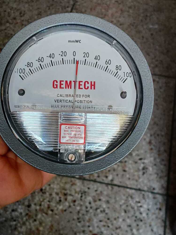Gemtech Differential Pressure Gauge Range 100-0-100 Pa - Accuracy: 2% (-Ha Model 1) Of Fs (3% (-Ha 1.5%) On -0